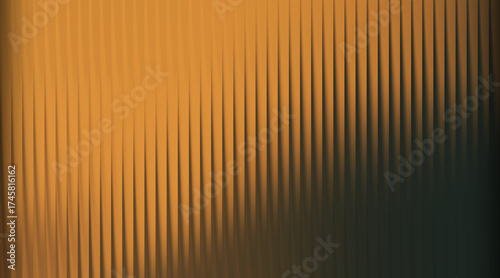 Warm Amber and Dark Green Vertical Ribbed Abstract Background with Gradient orange gold