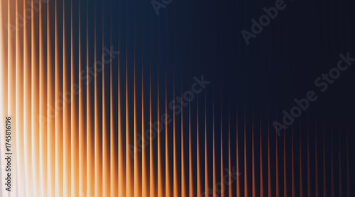 Warm Orange and Dark Blue Abstract Vertical Ribbed Texture with Light Glow gold yellow