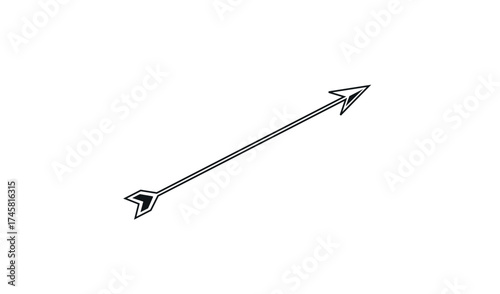 Simple hand drawn diagonal arrow pointing up and to the right