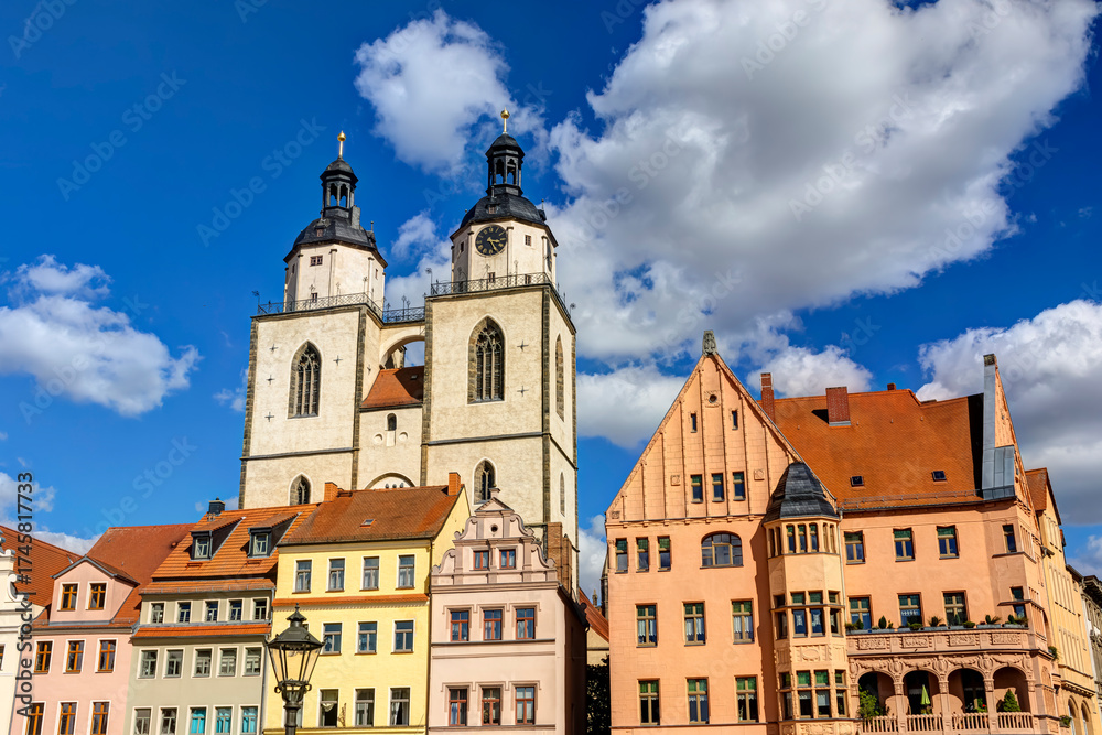Fototapeta premium Lutherstadt Wittenberg, Marktplatz mit der Stadtkirche