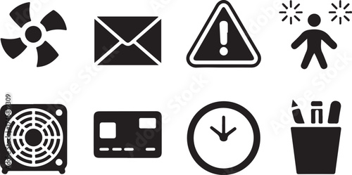 Assorted Icon Set Symbols for Business Technology and Everyday Life