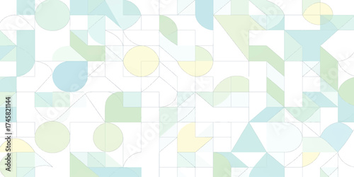 Seamless easter egg vector pattern illustration, a colorful spring holiday design with green leaves and geometric decoration