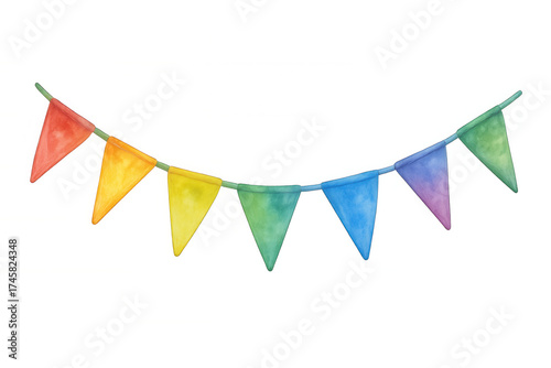 Watercolor rainbow bunting flags, celebrating lgbtq+ pride, diversity, inclusion, party, festival, and holiday decoration Free Download Watercolor rainbow bunting flags, celebrating lgbtq+ pride, diversity, inclusion, party, festival, and holiday decoration - GFXLoad