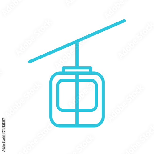 Gondola Icon. isolated on white background. Blue icon