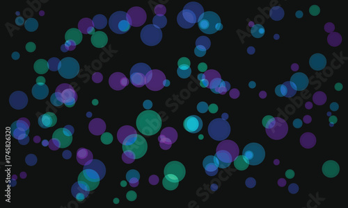 Bokeh Lights in Blue, Green, Purple on circles