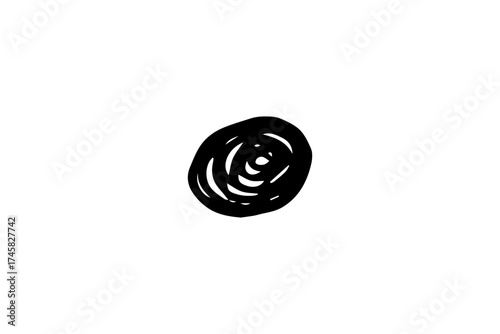 Black Circular Swirl Illustration Isolated 64x64 Single Icon for Design Use