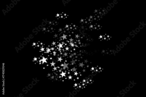 Abstract White Star on Black Background