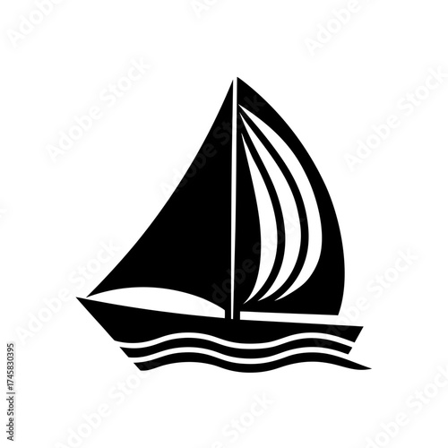 wind sailing boat icon