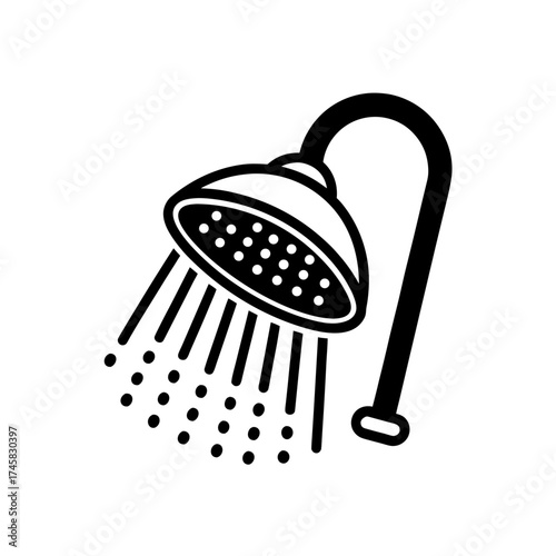 water saving shower head icon