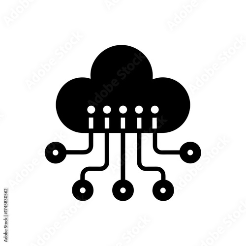 cloud based edge computing strategy icon