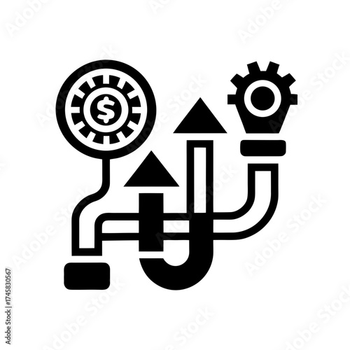 adaptive finance pipeline icon