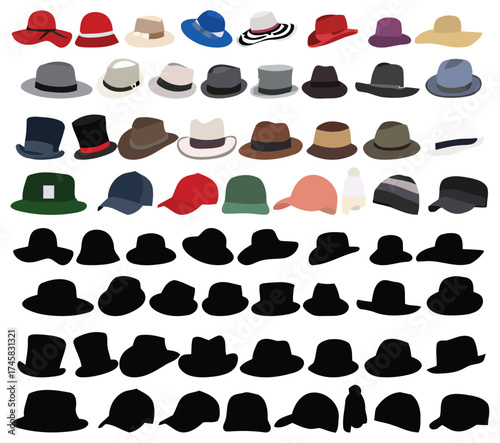 hats, caps, headwear, fashion, accessories, collection, variety, styles, fedora, top hat, baseball cap, beanie, straw hat, panama hat, bowler hat, cloche hat, bucket hat, flat cap, sun hat, winter hat