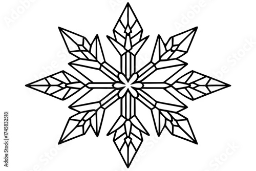 Snowflake Crystal Bundle Vector on White Background