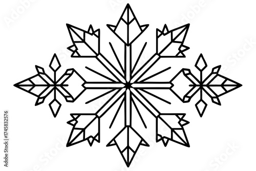 Snowflake Crystal Bundle Vector on White Background