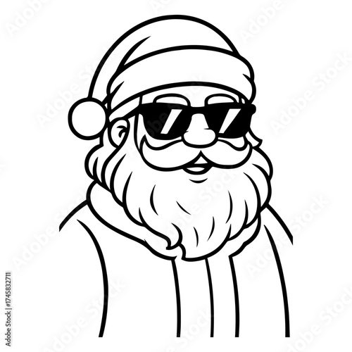 Cool Santa Claus Wearing Sunglasses Vector