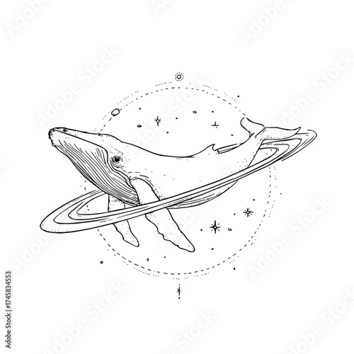 Whale in space drawing cosmic whale art celestial whale illustration space whale design galaxy whale print art 100