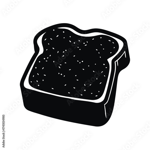 bread, slice, toast, food, baked goods, breakfast, sandwich, carbohydrate, grain, whole wheat, white bread, brown bread, silhouette, icon, black and white, isolated, graphic, simple, flat design, bake