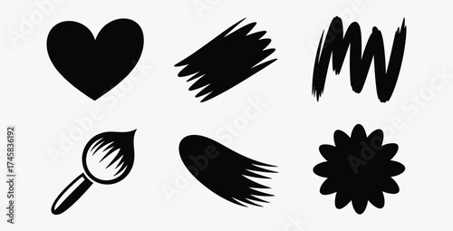 Collection of Hand Drawn Vector Elements for Creative Designs Artwork