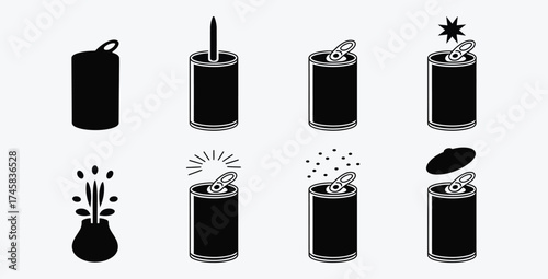 Illustrative Representation of Soda Can Opening Process in Detailed Steps