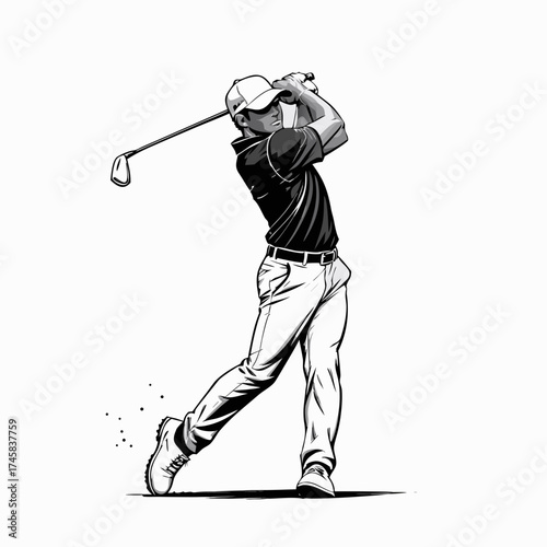golfer hitting golf ball
