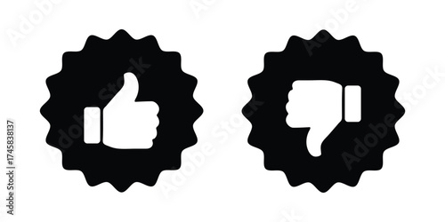 like icon button , thumb up and down icons , good and bad signs , positive and negative , good and bad choice icon