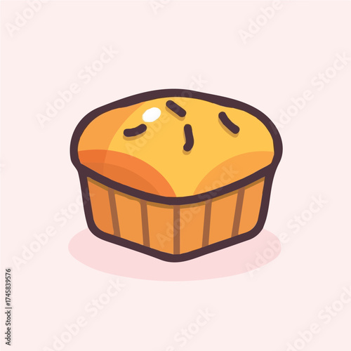 Cute cupcake icon in vector format for motion graphics