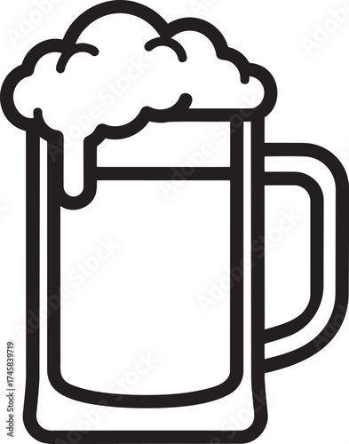 Beer Mug Icon Outline.