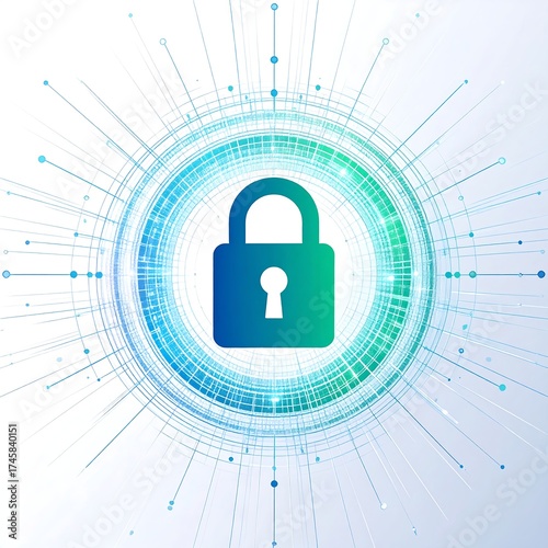 Illustration of digital padlock and circuit board design