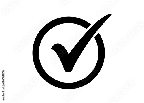 Black Check Mark Icon Circle Tick Vector in PNG Format