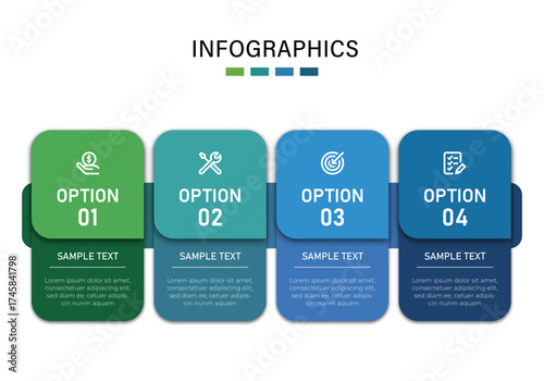 Infographic showing four options with text and icons