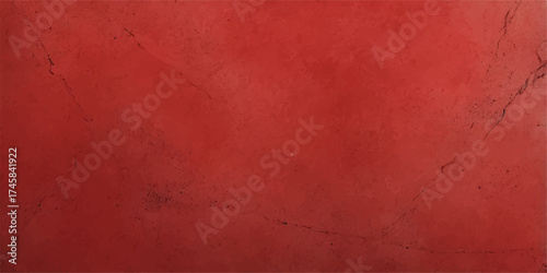 The aged red wall has a grunge texture like a stained, worn antique paper backdrop