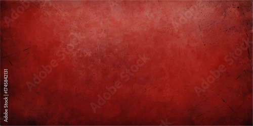 Dark and old red grunge wall texture with a vintage paper surface provides a rough textured background for your design