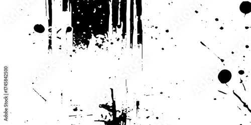 Vector and clip art pattern with many cracks and scratches. Cracked barren desert earth Abstract of grunge, Vector black ink brush stroke on white abstract background.  paint brush texture