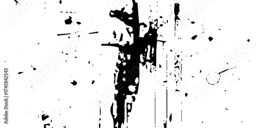 Vector and clip art pattern with many cracks and scratches. Cracked barren desert earth Abstract of grunge, Vector black ink brush stroke on white abstract background. paint brush texture	