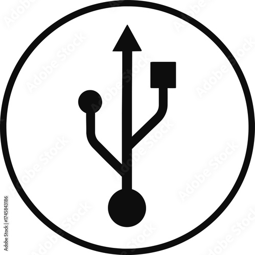 Black vector stethoscope and headphone icon symbol for music and medical technology design