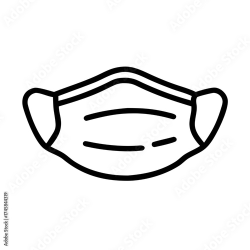 Illustration of a protective face mask designed for health safety, featuring a simple yet effective design, emphasizing hygiene and personal care in modern society
