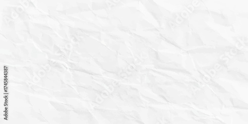 A blank sheet of crumpled white paper with a wrinkled texture and creased pattern on its rough surface
