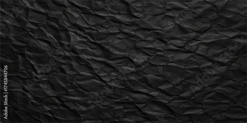 Dark, rough black leather texture and paper background pattern for a natural material design surface