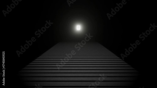 Abstract Mysterious Hall - Digital Ladder Tunnel Seamless Loop