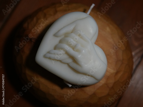 Heart Candle and Hands — Symbol of Love, Warmth and Connection