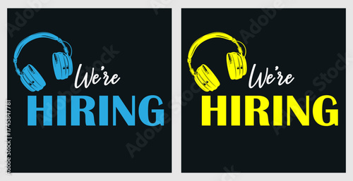 We are hiring recruitment open job vacancy design vector social media post banner template or web banner layout