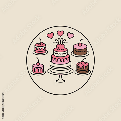 vector illustration of a cake