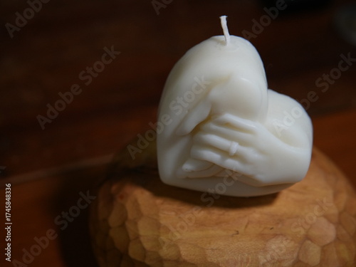 Heart Candle and Hands — Symbol of Love, Warmth and Connection