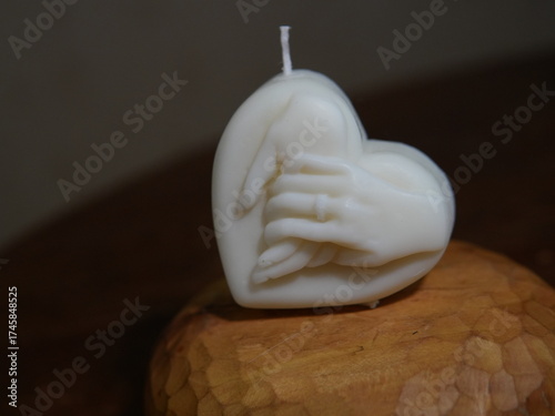 Heart Candle and Hands — Symbol of Love, Warmth and Connection