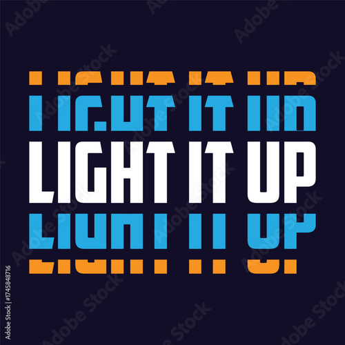 Happy Diwali themed typography t-shirt design with Light It Up writing