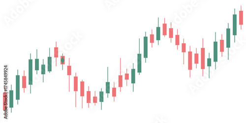 Stock market decline caused by tariffs economic recession concept with candle trading chart analyzing foreign exchange stock market and cryptocurrency graph for financial analysis