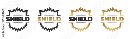 shield logo designs in various colors