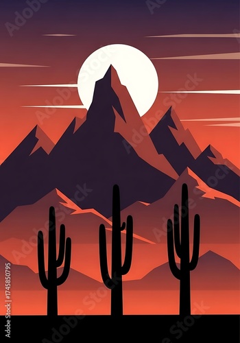 Serene Desert Sunset: Embrace Nature's Beauty for Travel and Adventure Inspiration, Perfect for Creative Marketing and Inspirational Designs.