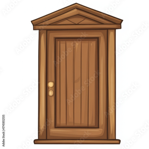wooden door isolated