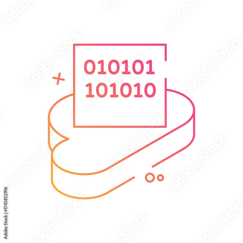 Binary Cloud vector icon